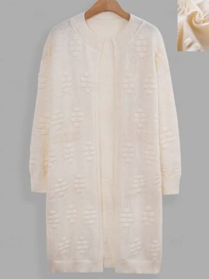 Fashion Casual Solid Colour Shirt Collar Long Sleeve Knit Jacket - Image 1