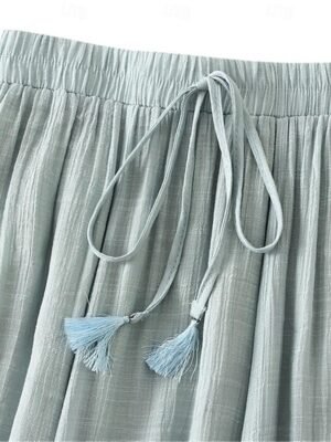 Fashion Casual Solid High Waist Midi Skirt - Image 21