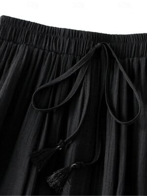 Fashion Casual Solid High Waist Midi Skirt - Image 31