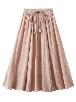 Fashion Casual Solid High Waist Midi Skirt - Image 6