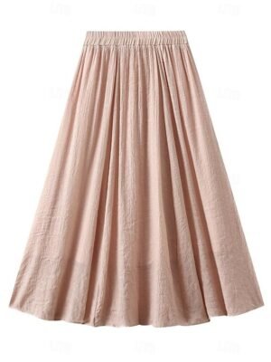Fashion Casual Solid High Waist Midi Skirt - Image 7