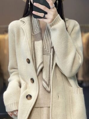 Fashion Casual Solid Shirt Collar Long Sleeve Regular Cardigan - Image 1
