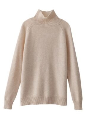 Fashion Casual Solid Stand Collar Long Sleeve Regular Knit Sweater - Image 5