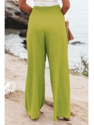 Fashion Casual Wide Leg High Waist Full Length Trousers - Image 24