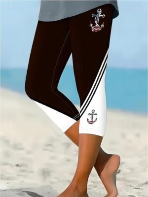 Fashion Full Length Graphic Mid Waist Leggings - Image 1