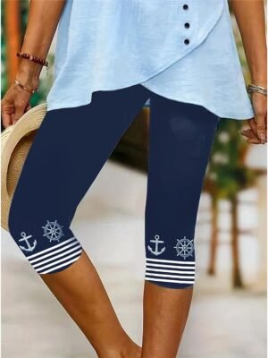 Fashion Full Length Graphic Mid Waist Leggings - Image 4