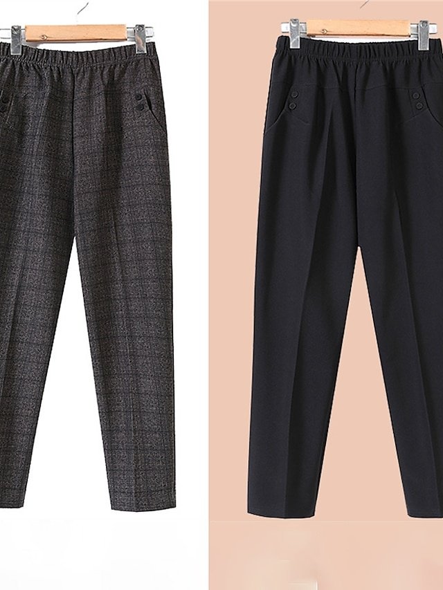 Fashion Full Length Pure Black Wide Striped Trousers - Image 1