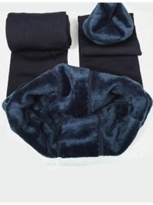 Fashion Full Length Solid Tummy Control Fleece Leggings - Image 10