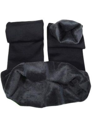 Fashion Full Length Solid Tummy Control Fleece Leggings - Image 11