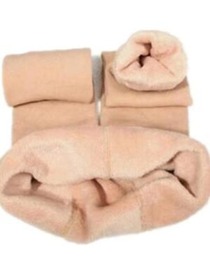 Fashion Full Length Solid Tummy Control Fleece Leggings - Image 12