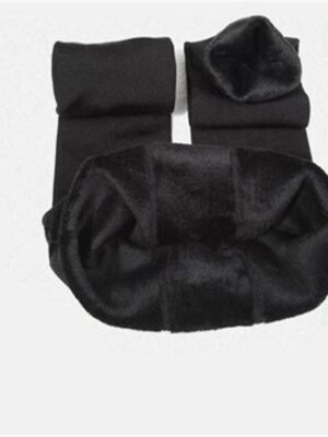 Fashion Full Length Solid Tummy Control Fleece Leggings - Image 4