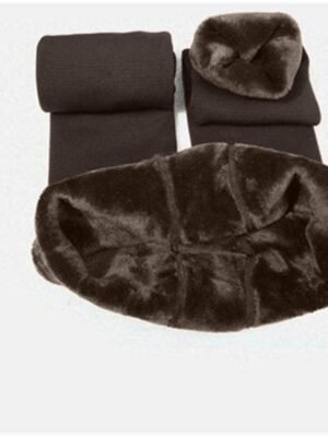 Fashion Full Length Solid Tummy Control Fleece Leggings - Image 5