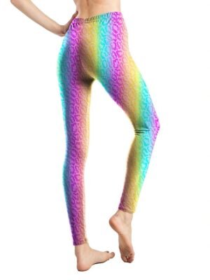 Fashion High Waist Leopard Snake Print Full Length Leggings - Image 10