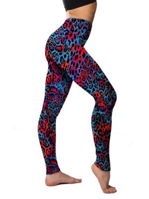 Fashion High Waist Leopard Snake Print Full Length Leggings - Image 12