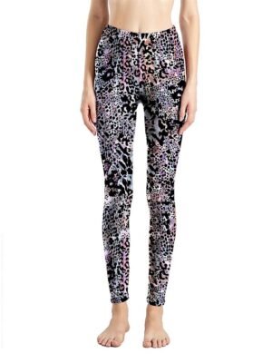 Fashion High Waist Leopard Snake Print Full Length Leggings - Image 14