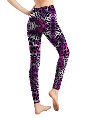 Fashion High Waist Leopard Snake Print Full Length Leggings - Image 2