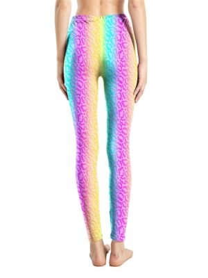 Fashion High Waist Leopard Snake Print Full Length Leggings - Image 25