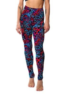 Fashion High Waist Leopard Snake Print Full Length Leggings - Image 32