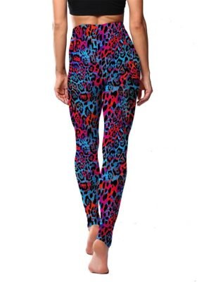 Fashion High Waist Leopard Snake Print Full Length Leggings - Image 33