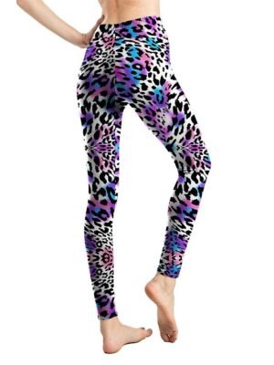 Fashion High Waist Leopard Snake Print Full Length Leggings - Image 4