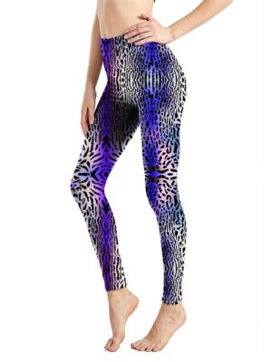 Fashion High Waist Leopard Snake Print Full Length Leggings - Image 41
