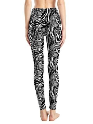 Fashion High Waist Leopard Snake Print Full Length Leggings - Image 45