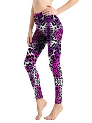 Fashion High Waist Leopard Snake Print Full Length Leggings - Image 47