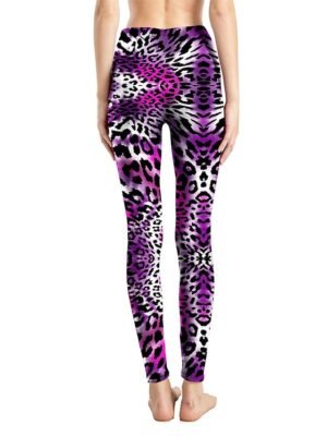Fashion High Waist Leopard Snake Print Full Length Leggings - Image 48
