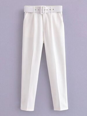 Fashion High Waist Micro-elastic Ankle-Length Cropped Trousers - Image 10