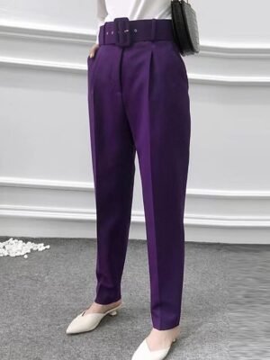 Fashion High Waist Micro-elastic Ankle-Length Cropped Trousers - Image 12