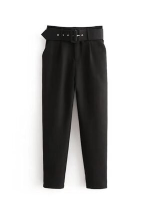 Fashion High Waist Micro-elastic Ankle-Length Cropped Trousers - Image 3