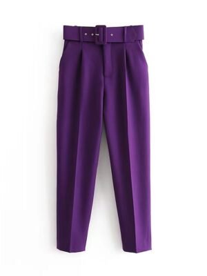 Fashion High Waist Micro-elastic Ankle-Length Cropped Trousers - Image 4