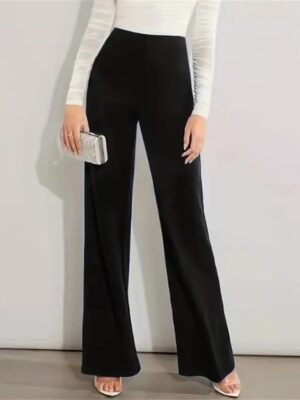 Fashion High Waist Micro-elastic Full Length Trousers - Image 1