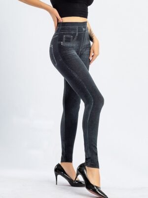Fashion High Waist Solid Bell Bottom Ankle-Length Leggings - Image 12