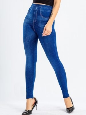 Fashion High Waist Solid Bell Bottom Ankle-Length Leggings - Image 3