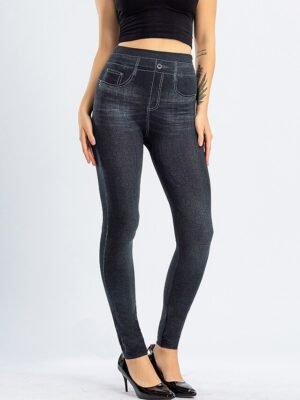 Fashion High Waist Solid Bell Bottom Ankle-Length Leggings - Image 9