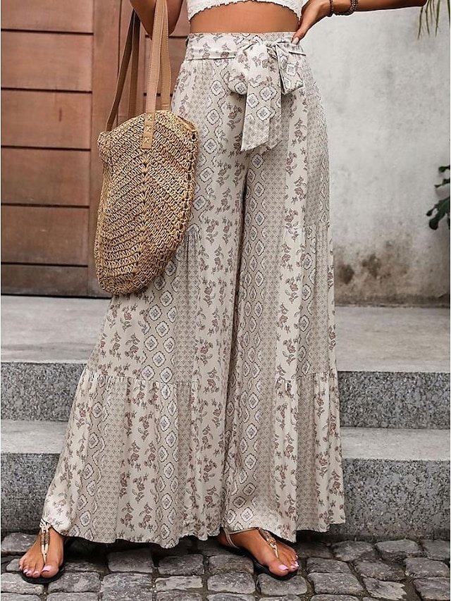 Fashion High Waist Solid Colour Full Length Trousers - Image 1