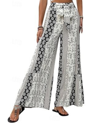 Fashion High Waist Solid Colour Full Length Trousers - Image 10
