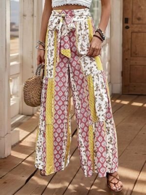 Fashion High Waist Solid Colour Full Length Trousers - Image 11