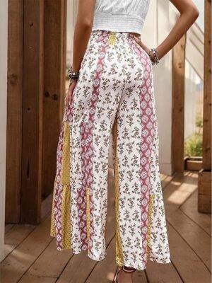 Fashion High Waist Solid Colour Full Length Trousers - Image 12