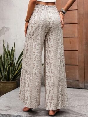 Fashion High Waist Solid Colour Full Length Trousers - Image 2