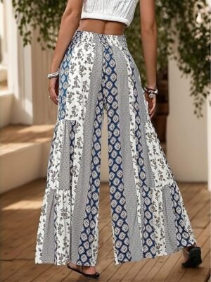 Fashion High Waist Solid Colour Full Length Trousers - Image 6
