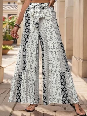 Fashion High Waist Solid Colour Full Length Trousers - Image 8