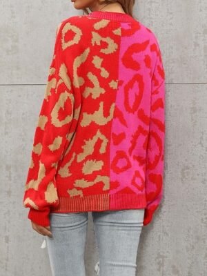 Fashion Leopard Print Open Front Long Sleeve Cardigan - Image 10