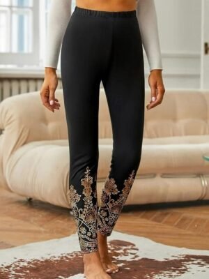 Fashion Loose Fit Graphic High Waist Full Length Culottes - Image 3