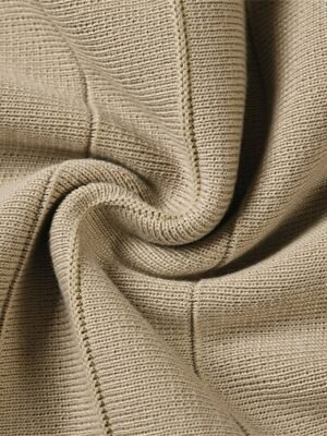 Fashion Loose Fit Plain Surplice Neck Long Sleeve Mini Sweater Dress - Image 27