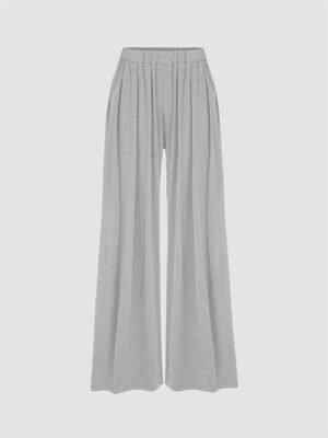 Fashion Loose Micro-elastic High Waist Full Length Wide Leg Trousers - Image 4