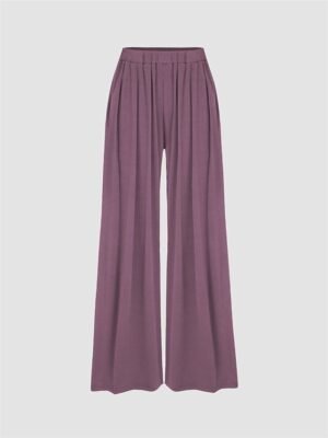 Fashion Loose Micro-elastic High Waist Full Length Wide Leg Trousers - Image 7