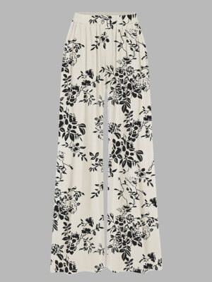 Fashion Loose Micro-elastic High Waist Full Length Wide Leg Trousers - Image 8