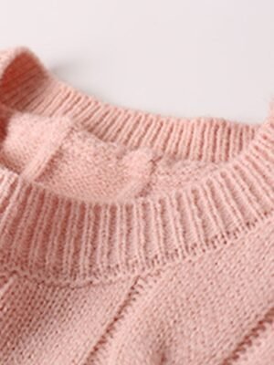 Fashion Loose Plain Crew Neck Long Sleeve Maxi Jumper Dress - Image 8